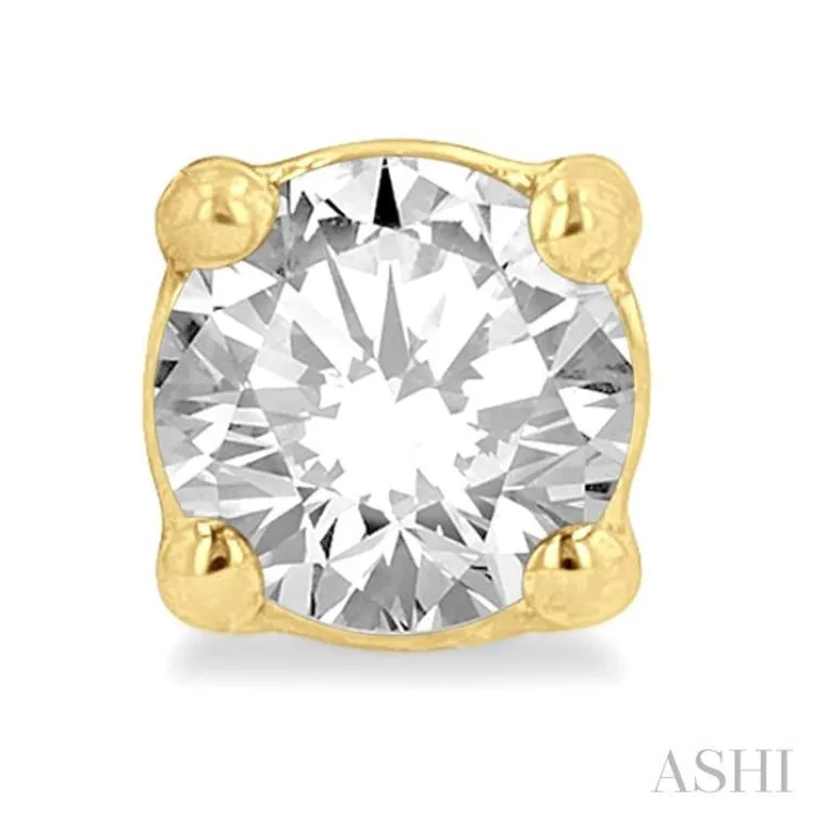 1/4 ctw Round Cut Diamond Stud Earring in 14K Yellow Gold