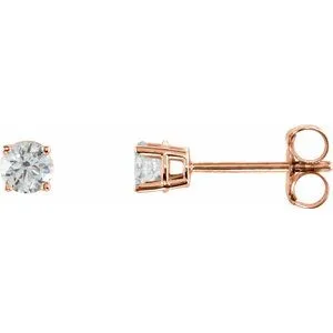 14K Rose 1 CTW Natural Diamond Stud Earrings