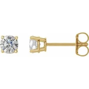 14K Rose 1 CTW Natural Diamond Stud Earrings