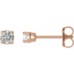 14K Rose 1 CTW Natural Diamond Stud Earrings