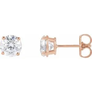 14K Rose 1 CTW Natural Diamond Stud Earrings