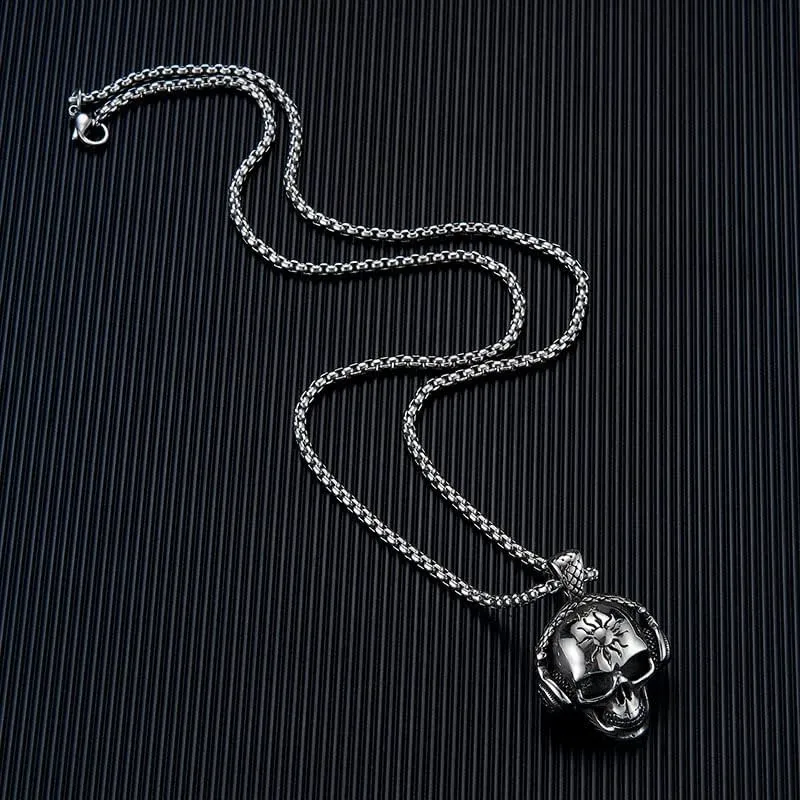 24 - Inch Stainless Steel Angel Wing Necklace/Skull Pendant with Headphone Design - Trendy Accessory for Soul Music Aficionados