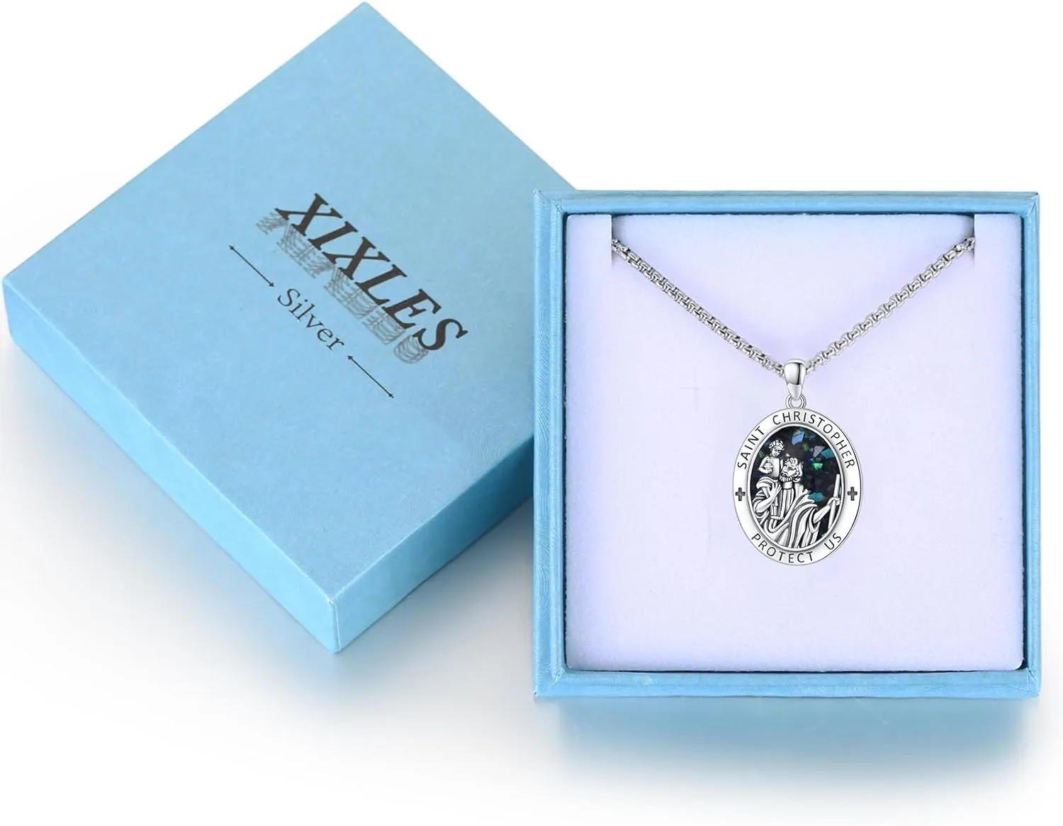 925 Sterling Silver Patron Saint Necklace Archangel Medals St Pendant Amulet Necklaces Protection Jewelry for Men Women with Chain