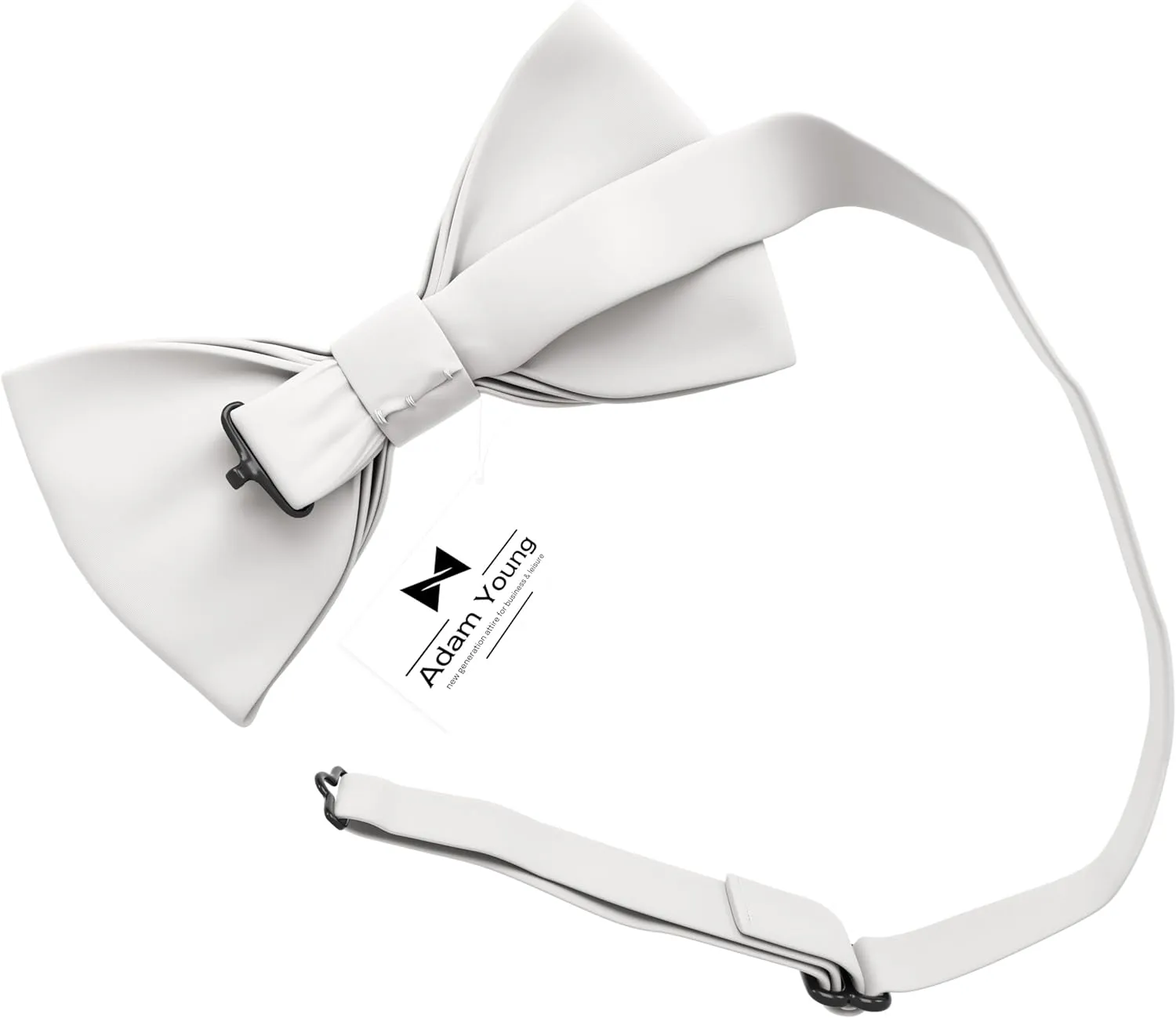 Adam Young Men's Bow Ties with Handkerchief Pre-Tied Style Formal Satin Classic Bowtie for Tuxedo Faux Silk
