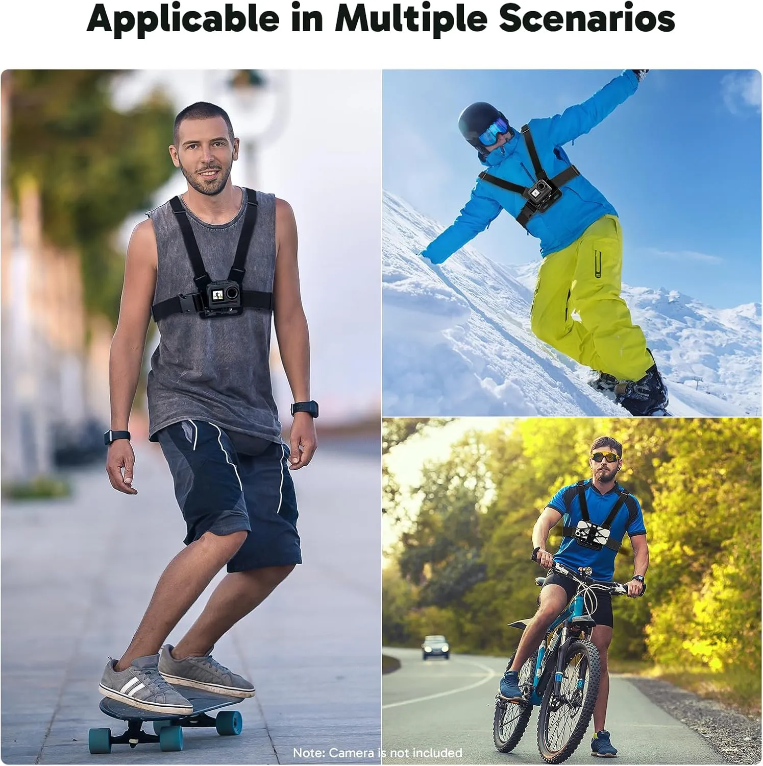 AKASO Adjustable Chest Strap Action Camera Accessories Kit for Action Cameras and Smartphones