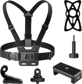 AKASO Adjustable Chest Strap Action Camera Accessories Kit for Action Cameras and Smartphones