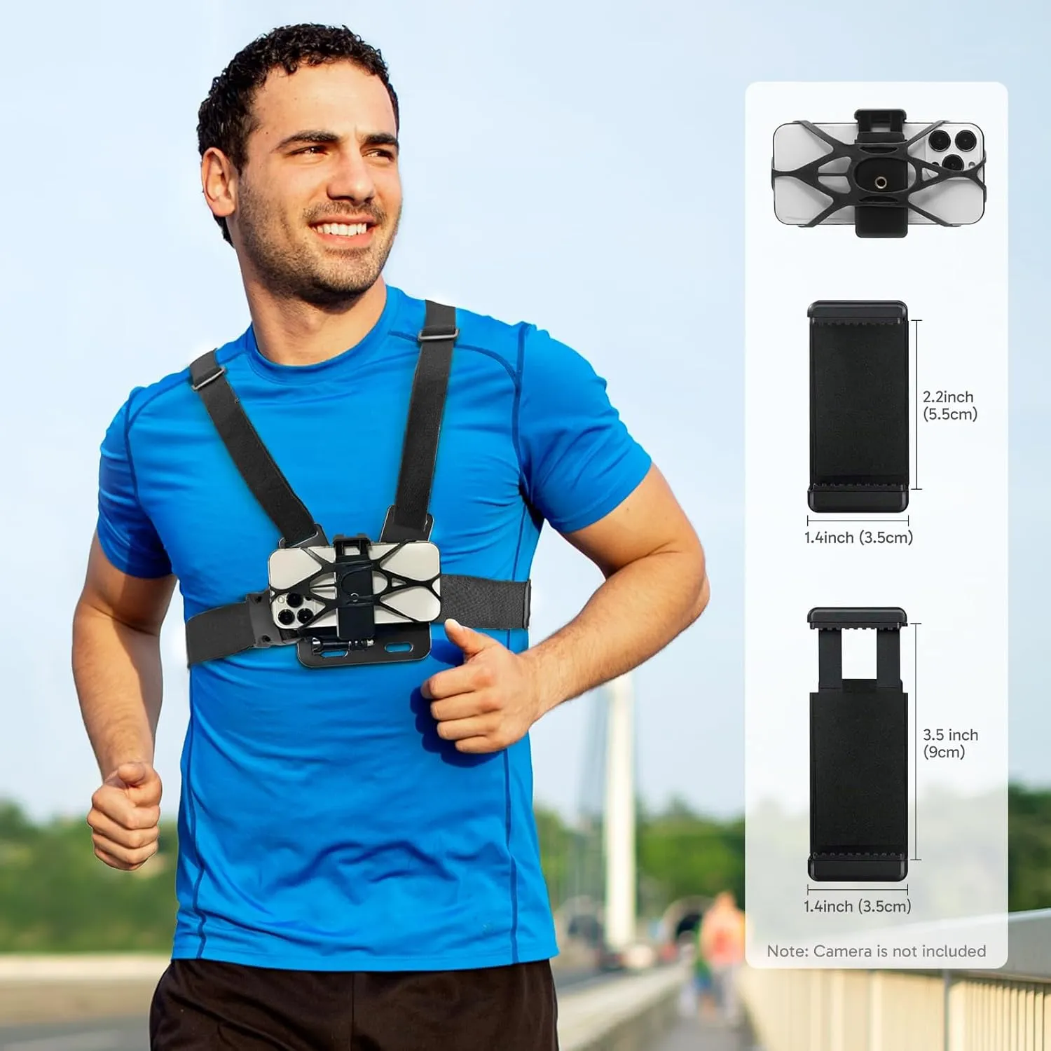 AKASO Adjustable Chest Strap Action Camera Accessories Kit for Action Cameras and Smartphones
