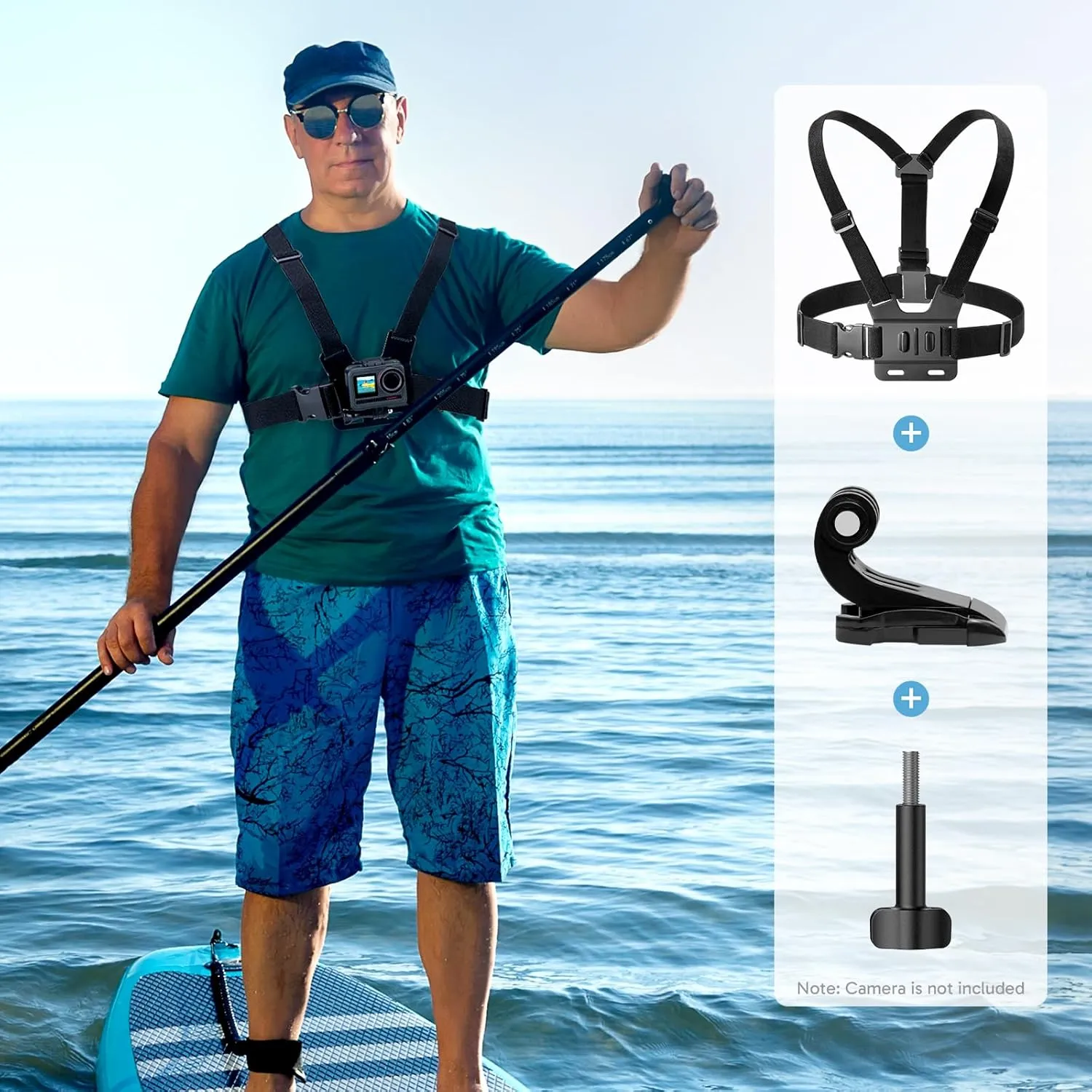 AKASO Adjustable Chest Strap Action Camera Accessories Kit for Action Cameras and Smartphones