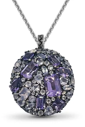 Amethyst and Lavender Quartz Pendant Necklace