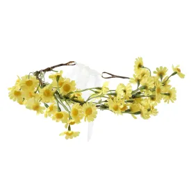 AWAYTR Flower Hippie Floral Crown - Boho Sunflower Headband for Women, Hippie Costume and Hair Accessories (Yellow)