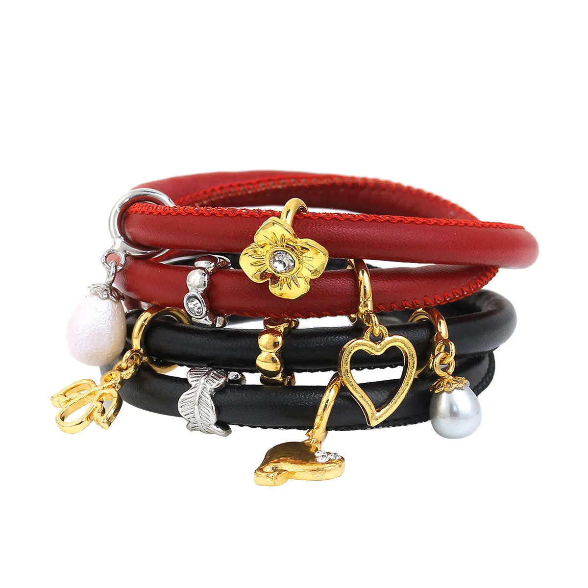 BLACK Round Leather Double Wrap Bracelet Blanks, Magnet Clasp, 5mm Polyurethane Licorice Leather, 16" long cor0130