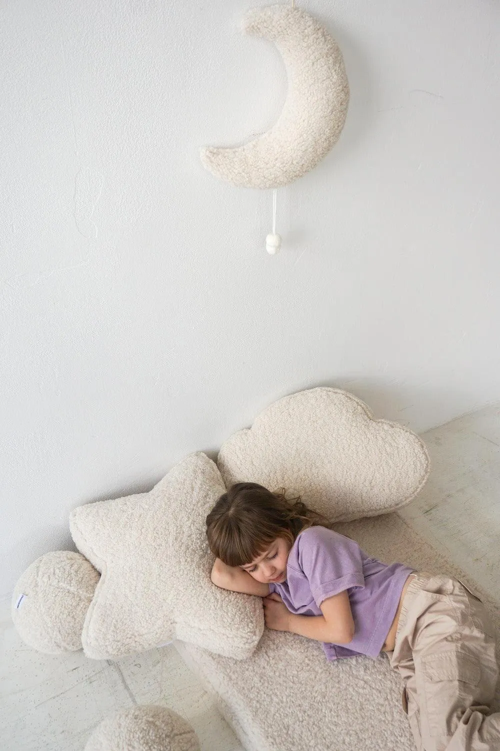 Boucle Moon Pendant Cream | Teddy Moon Pendant Cream