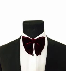 Burgundy Velvet Bow Tie - The Butterfly