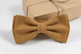 Camel color linen bow tie for wedding  Camel Tie perfect gift for groomsmen