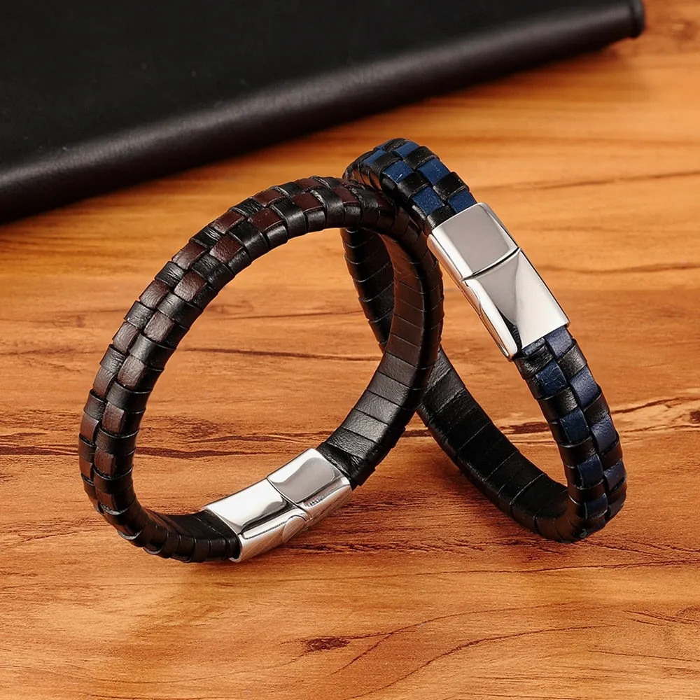 Classic Design Hand-woven Bracelet Personality Gift For Men Genuine Leather Bracelet