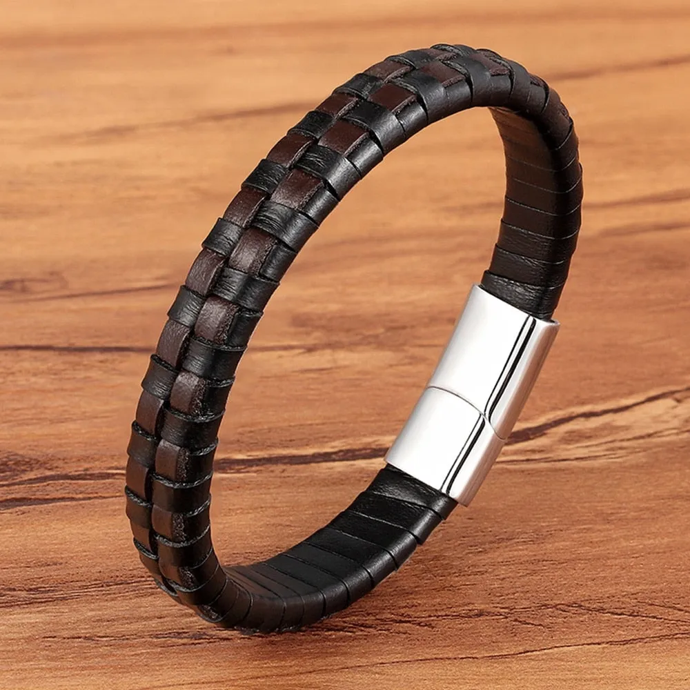 Classic Design Hand-woven Bracelet Personality Gift For Men Genuine Leather Bracelet