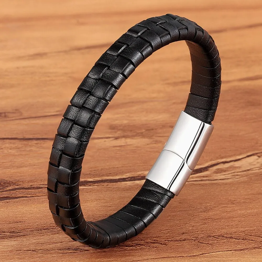 Classic Design Hand-woven Bracelet Personality Gift For Men Genuine Leather Bracelet