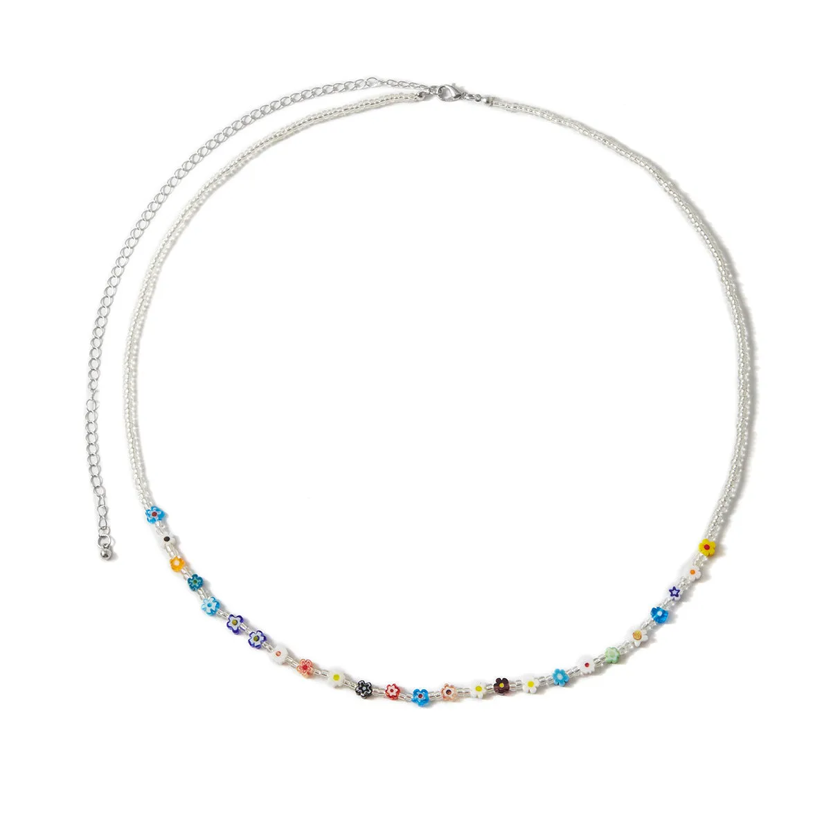 Colorful Daisy Bead Woven Single Layer Waist Chain