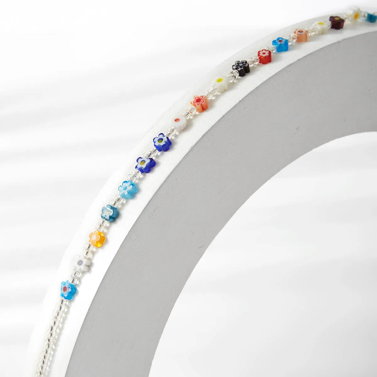 Colorful Daisy Bead Woven Single Layer Waist Chain