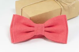 Coral bow tie | Coral wedding ties and pocket squares