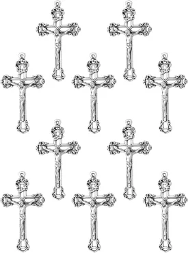 COTTVOTT Eastern Orthodox Crucifix, Christ Jesus Celtic Cross Pendant Charms for Women Men Rosary Necklace DIY Jewelry Making Parts