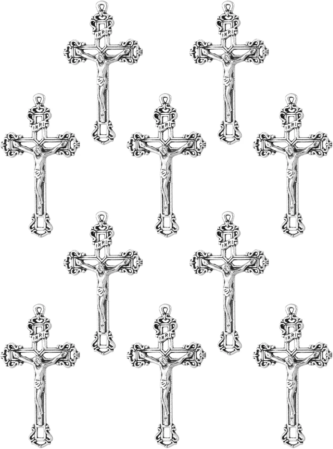 COTTVOTT Eastern Orthodox Crucifix, Christ Jesus Celtic Cross Pendant Charms for Women Men Rosary Necklace DIY Jewelry Making Parts
