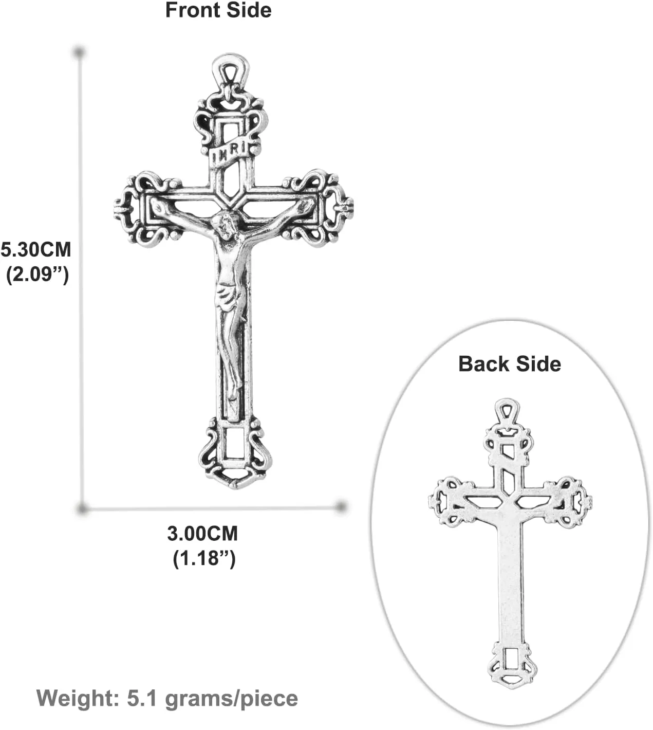 COTTVOTT Eastern Orthodox Crucifix, Christ Jesus Celtic Cross Pendant Charms for Women Men Rosary Necklace DIY Jewelry Making Parts