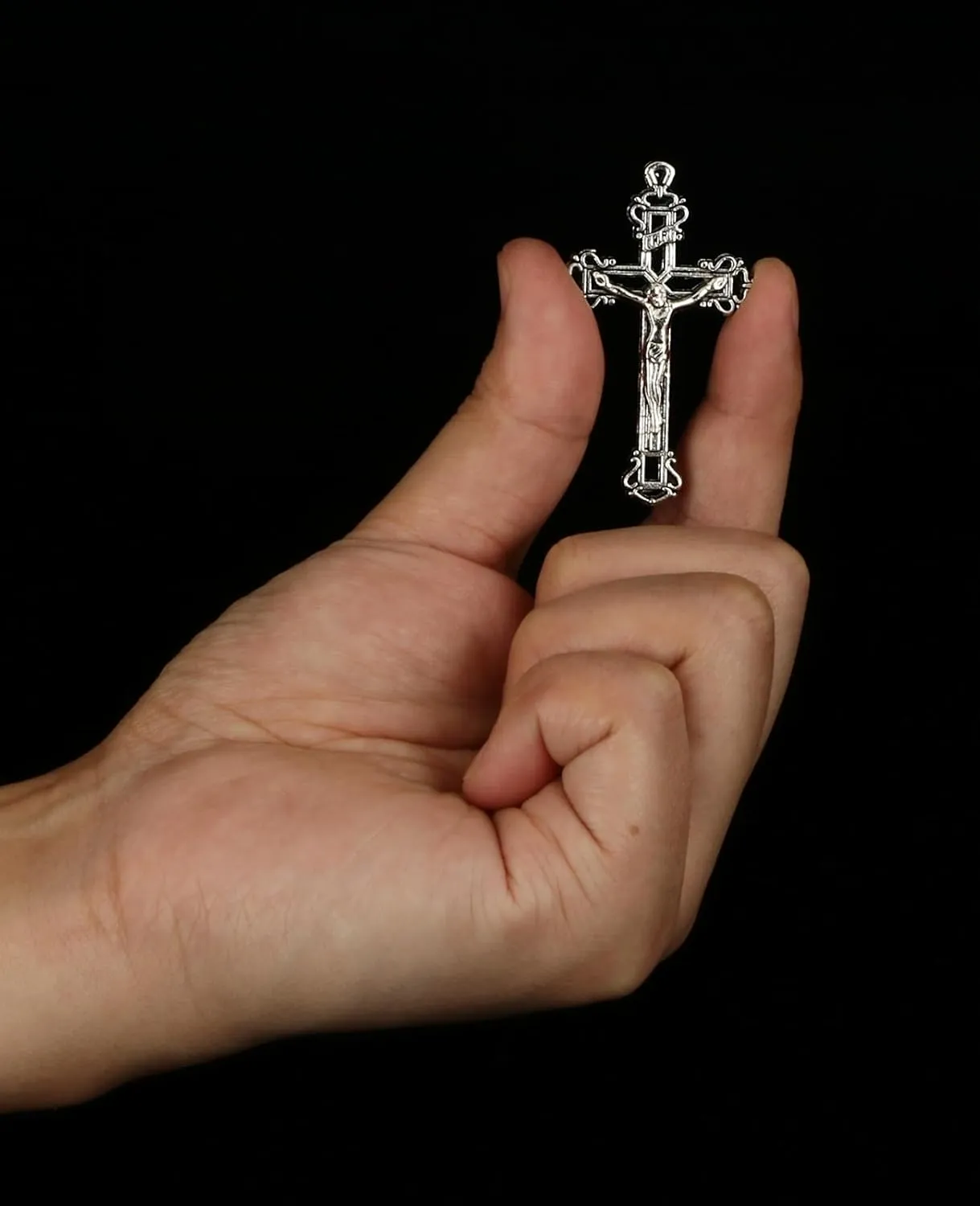 COTTVOTT Eastern Orthodox Crucifix, Christ Jesus Celtic Cross Pendant Charms for Women Men Rosary Necklace DIY Jewelry Making Parts