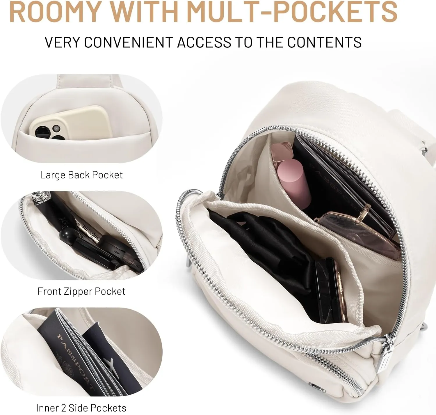 Crossbody Bags for Women Small Sling Bag Travel Cross Body Bag Anti Theft Fanny Pack Chest Purse Trendy Mini Backpack