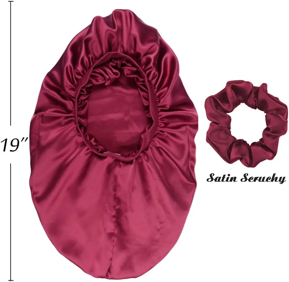 Double-Layer Satin Sleep Cap for Long Hair, Braids, Dreadlocks, Curly Hair