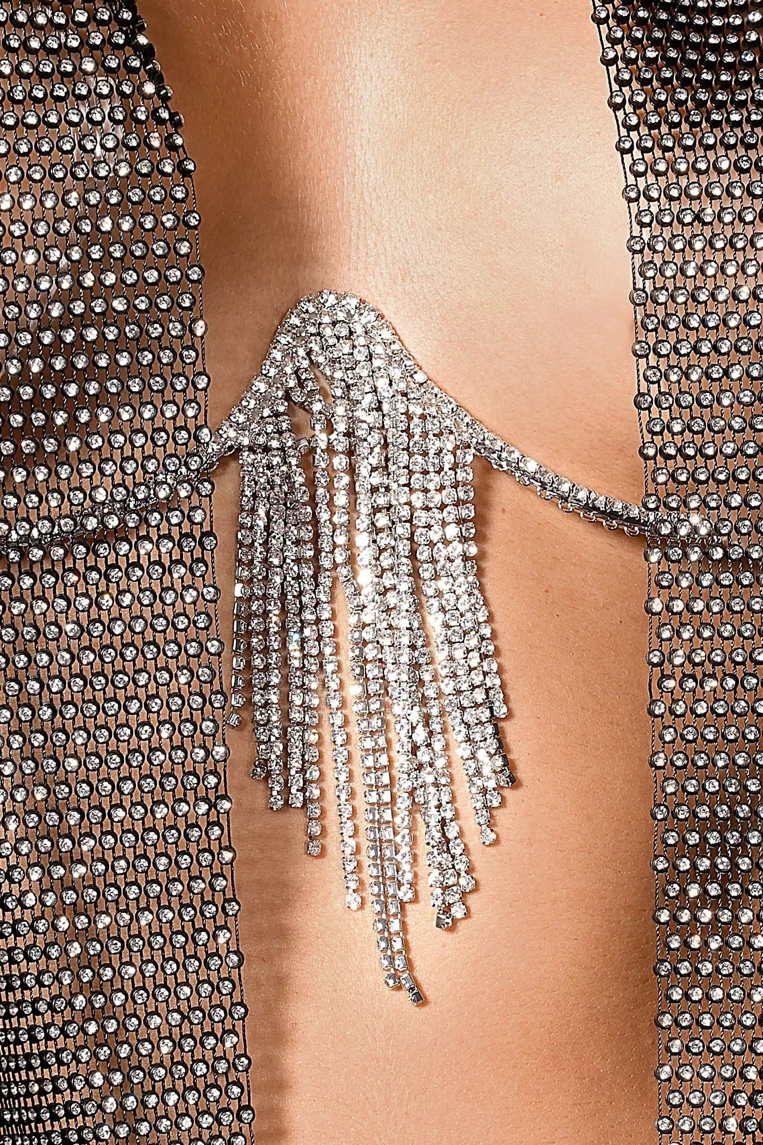 Elektra Rhinestone Tassel Body Chain