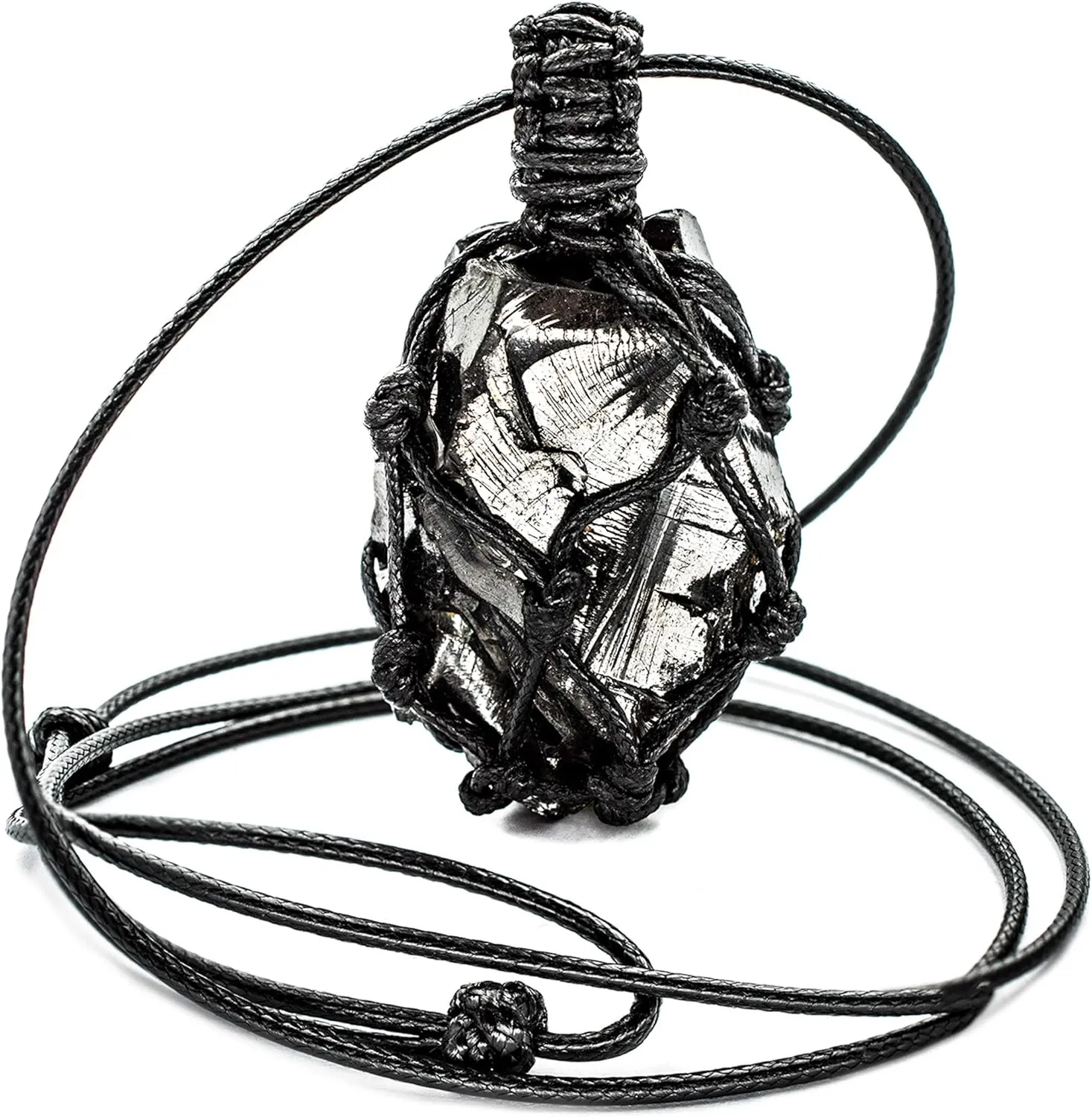 Elite Noble Shungite Pendant Crystals in Hand Braided with Adjustable Cord - Can be Adjusted to Heart or Throat Chakra - Each one has a Certificate of Authenticity
