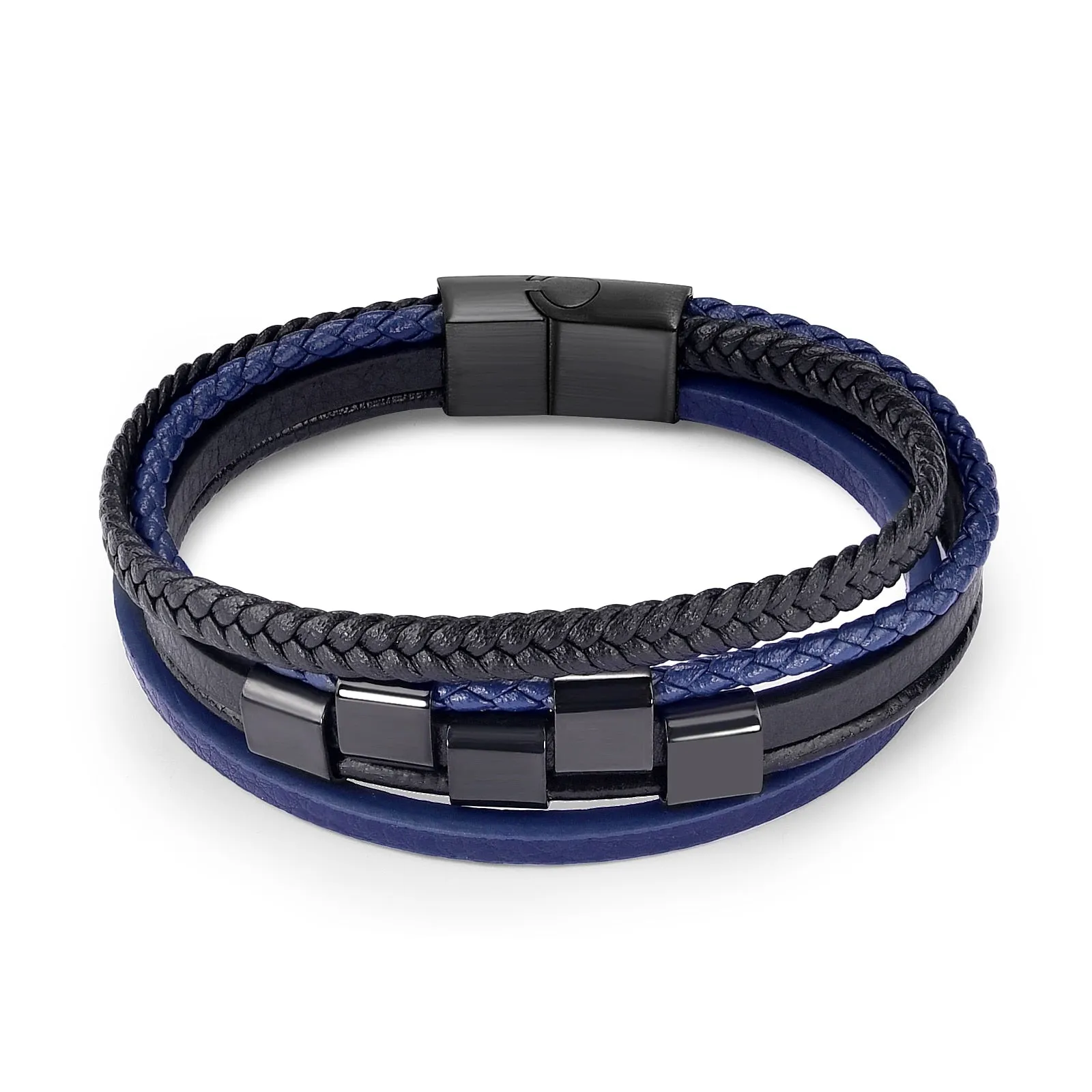 Fashion Natural Stone Beads Men Bracelet Multilayer Leather Bracelet