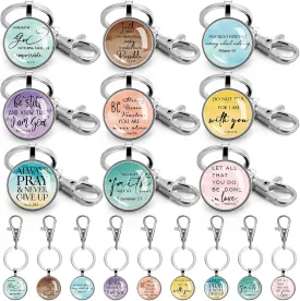 Fumete Christian Keychain Bulk Bible Verse Religious Keychain Scripture Quote Inspirational Gifts Supplies for Men Women