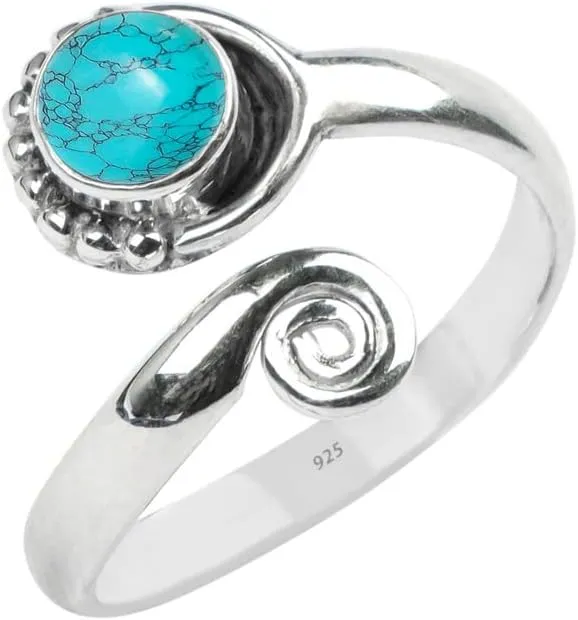 Gemstone Stone Toe Ring 925 Sterling Silver Feet Body Jewellery Handame Toe Ring Gemstone Adjustable Toering For Girls Women Gift Jewellery