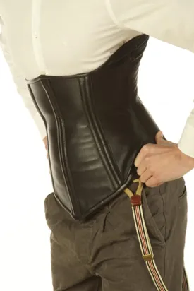 Handmade Leather Corset for Men-Mens Corset Waist Trainer with Cotton Back Laces for Tightening Ltr-1224