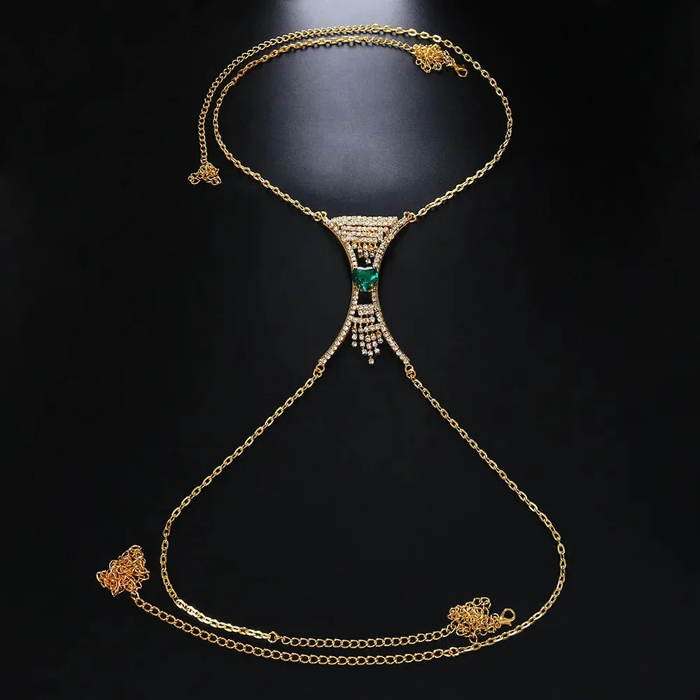 Heart Crystal Chest Chain