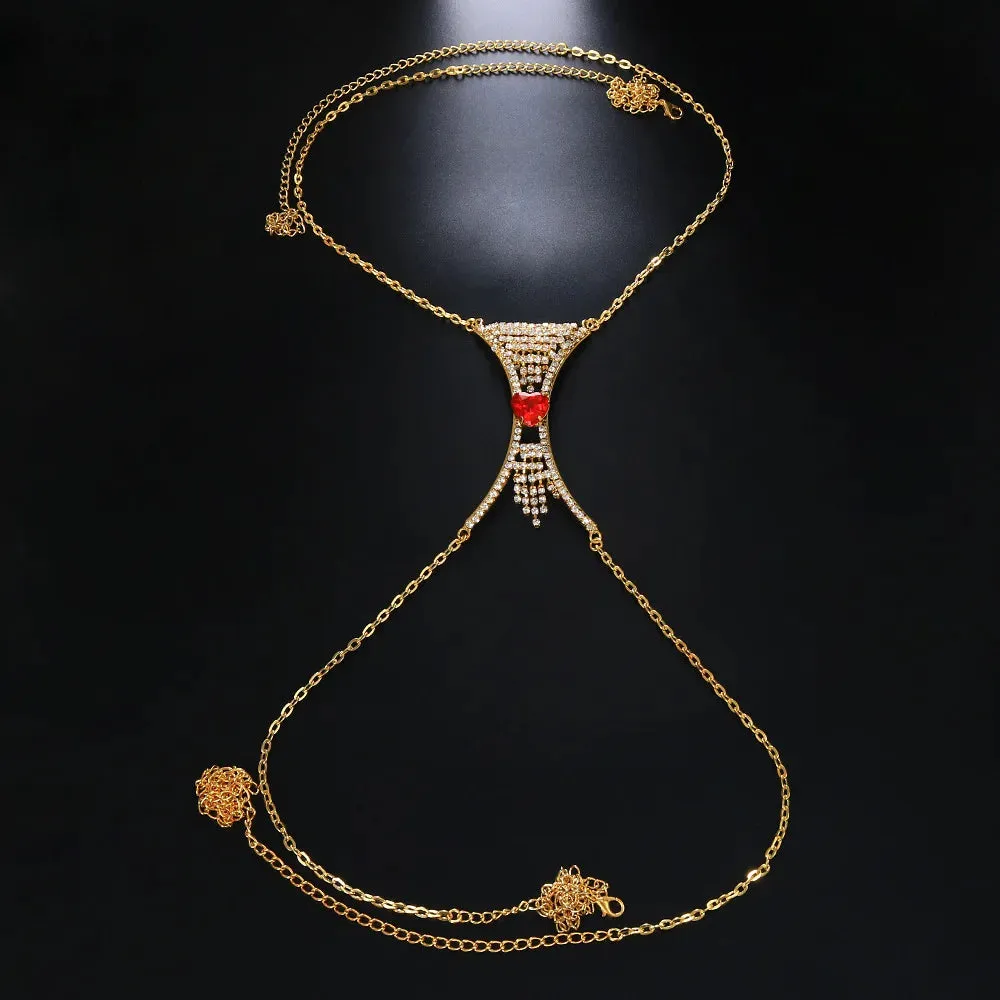 Heart Crystal Chest Chain