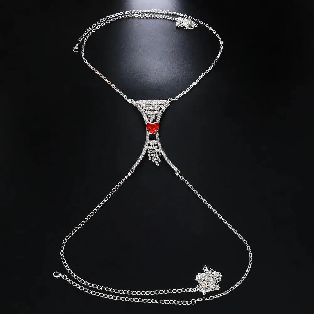 Heart Crystal Chest Chain