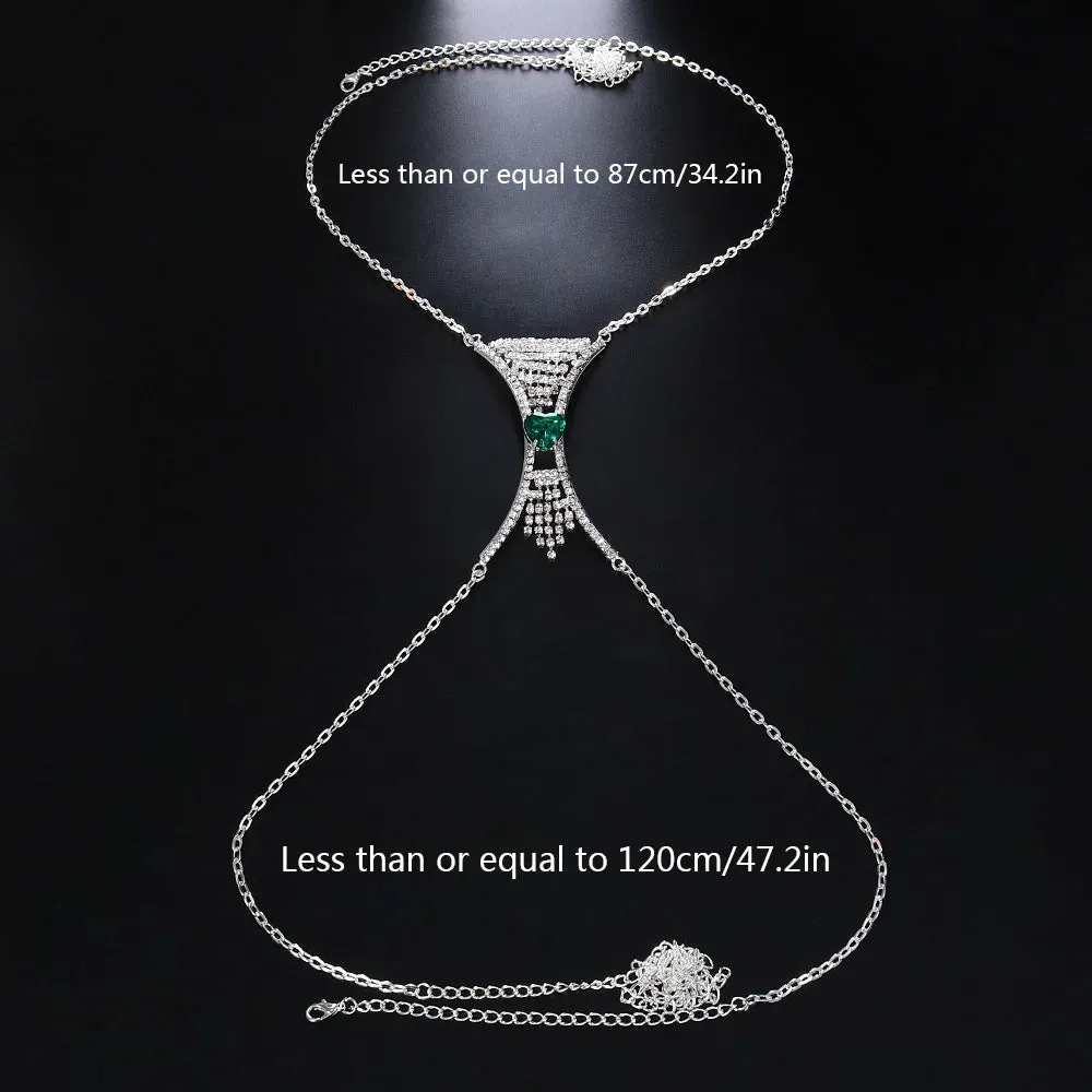 Heart Crystal Chest Chain