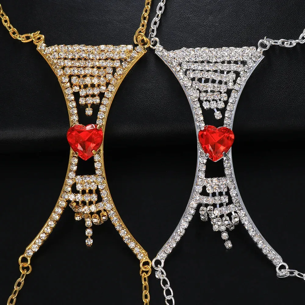 Heart Crystal Chest Chain