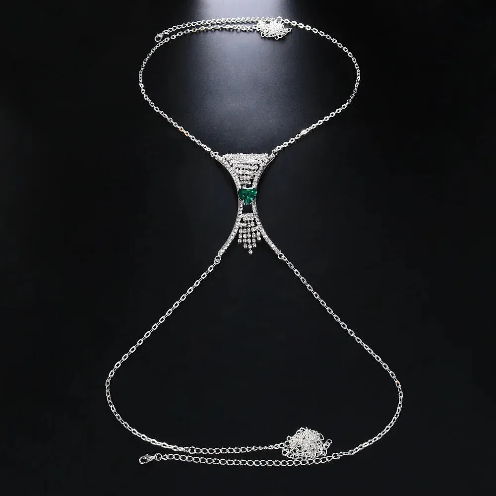 Heart Crystal Chest Chain