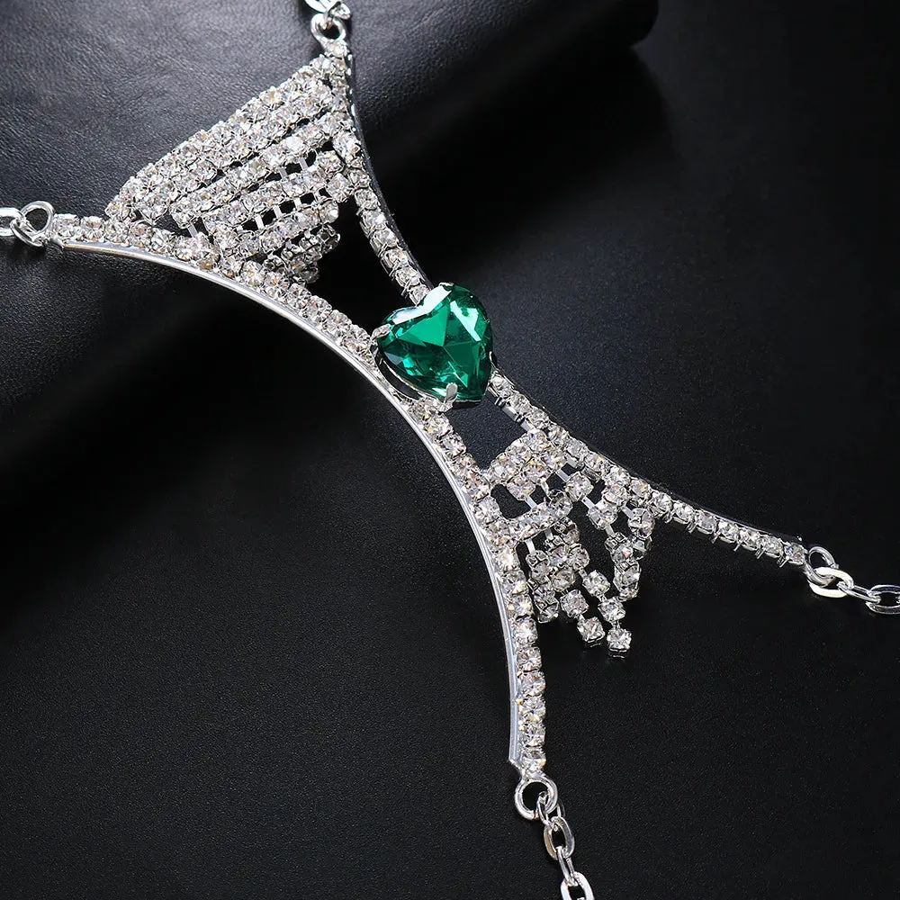 Heart Crystal Chest Chain