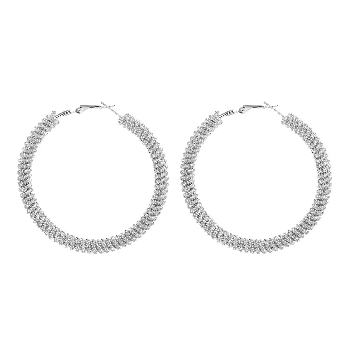 Hong Kong Style Exaggerated Metal Spiral Big Circle Earrings