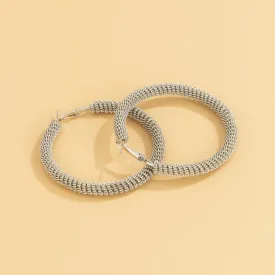Hong Kong Style Exaggerated Metal Spiral Big Circle Earrings