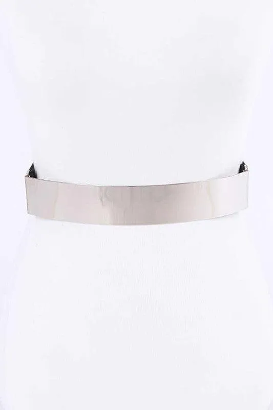 Iconic Metal Plaque Elastic Belt