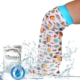 Kids Cast Cover for Showering Foot Waterproof Reusable Cast Protector for Toddlers and Little Kids Cute Design with Fishes