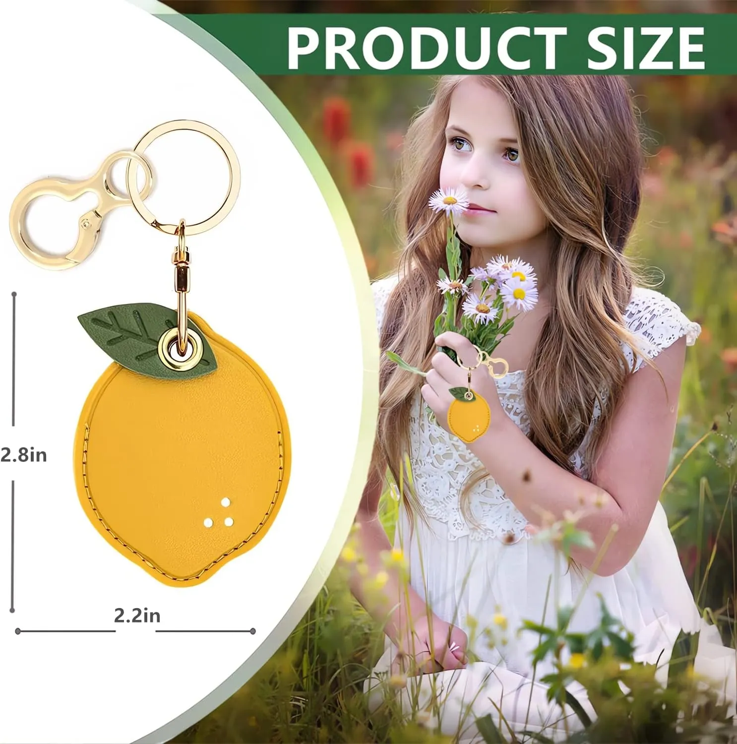 Leather Keychain Holder Case Compatible with AirTag,Cute air tag Cover with Keychain Ring,GPS Tracker Case for Keys