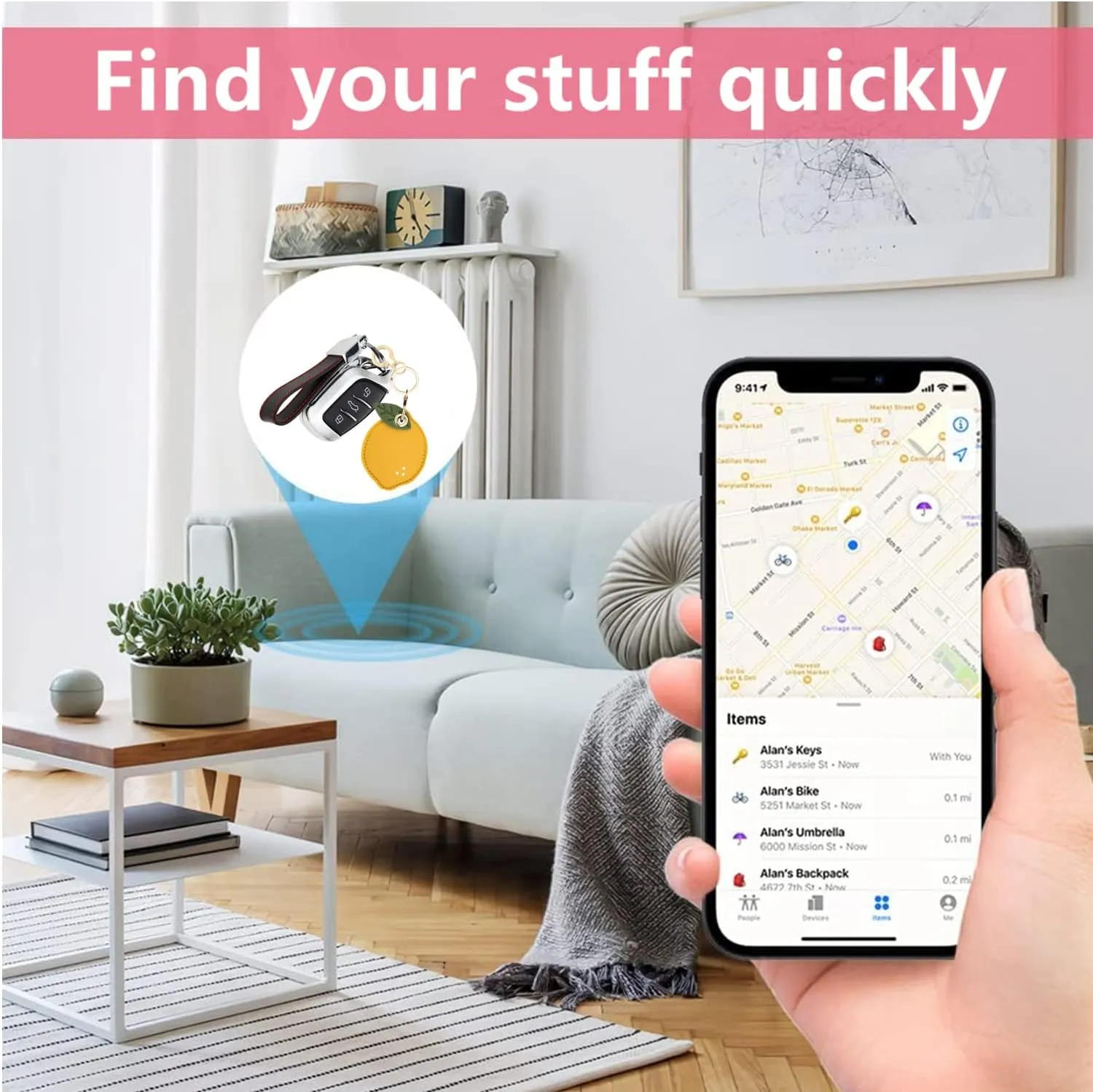 Leather Keychain Holder Case Compatible with AirTag,Cute air tag Cover with Keychain Ring,GPS Tracker Case for Keys
