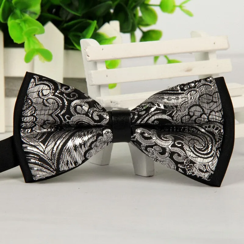 Luxury Black men bow tie Gold Jacquard bowties 12cm*6cm gravatas borboleta lote